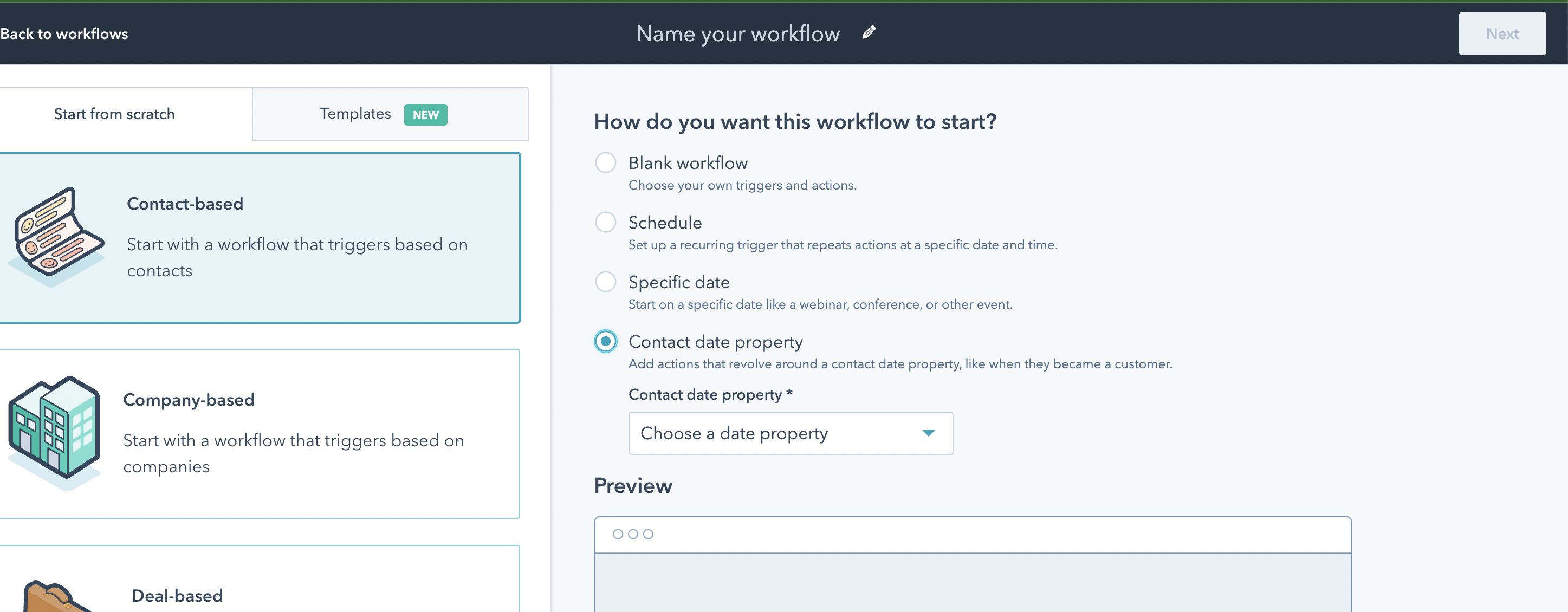 HubSpot's Contact Date Property Workflows